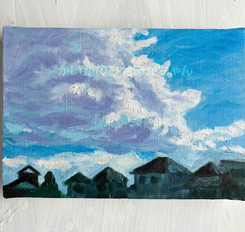 16×23㎝「朝の風景 20254」油彩・原画・サムホールサイズ