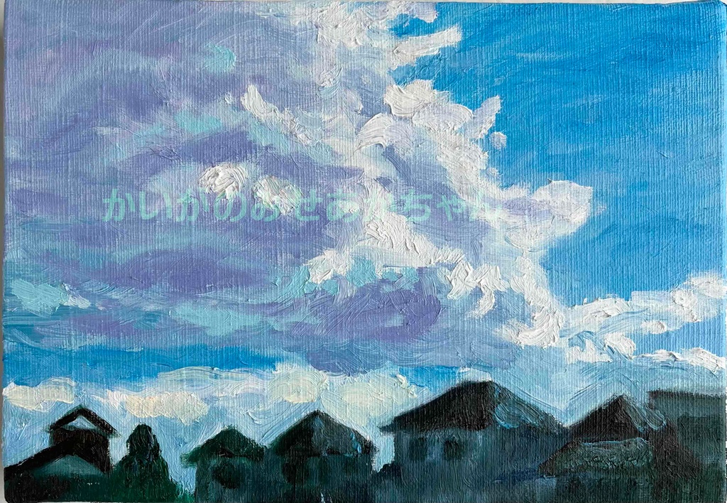 16×23㎝「朝の風景 20254」油彩・原画・サムホールサイズ