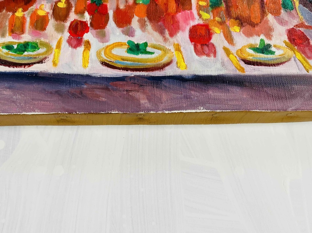 38×46㎝「西洋式テーブルA」F8・原画・油彩