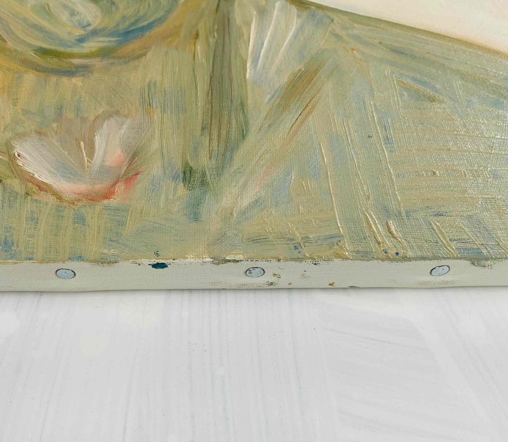 38×46㎝「ビリビリうんちだった」F8・原画・油彩 フレーム無し