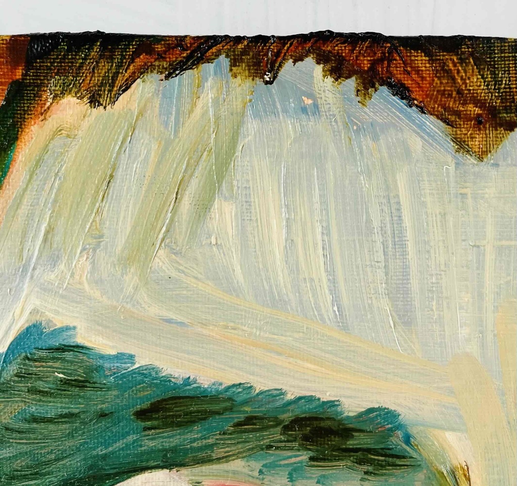 38×46㎝「ビリビリうんちだった」F8・原画・油彩 フレーム無し