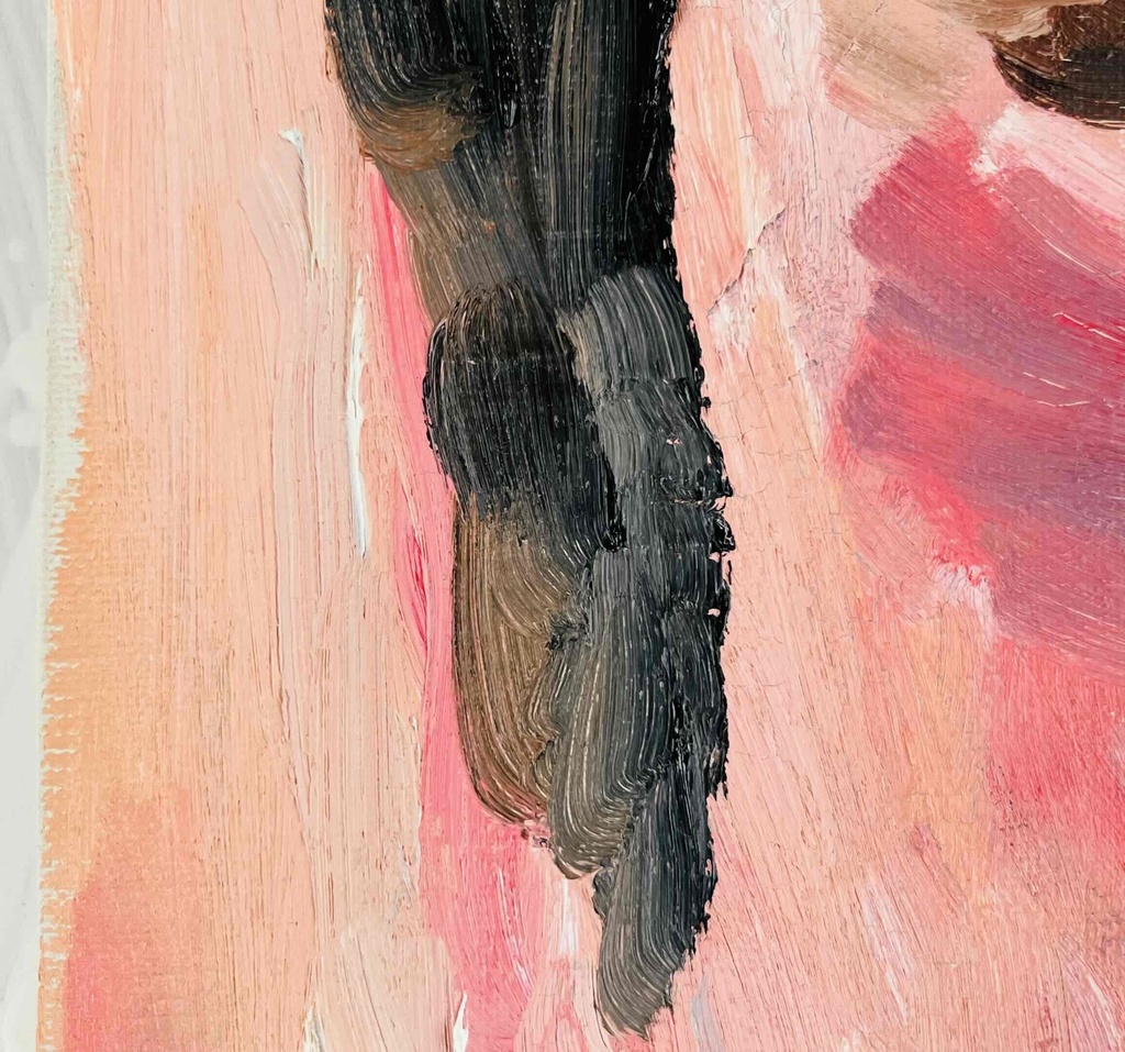 38×46㎝「キス待ちおじさん」F8・油彩・原画 フレーム無し