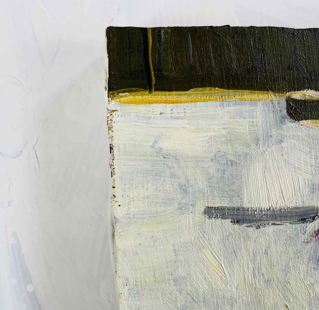 61×73㎝「台所に立つ男」F20・原画・油彩画 フレーム無し