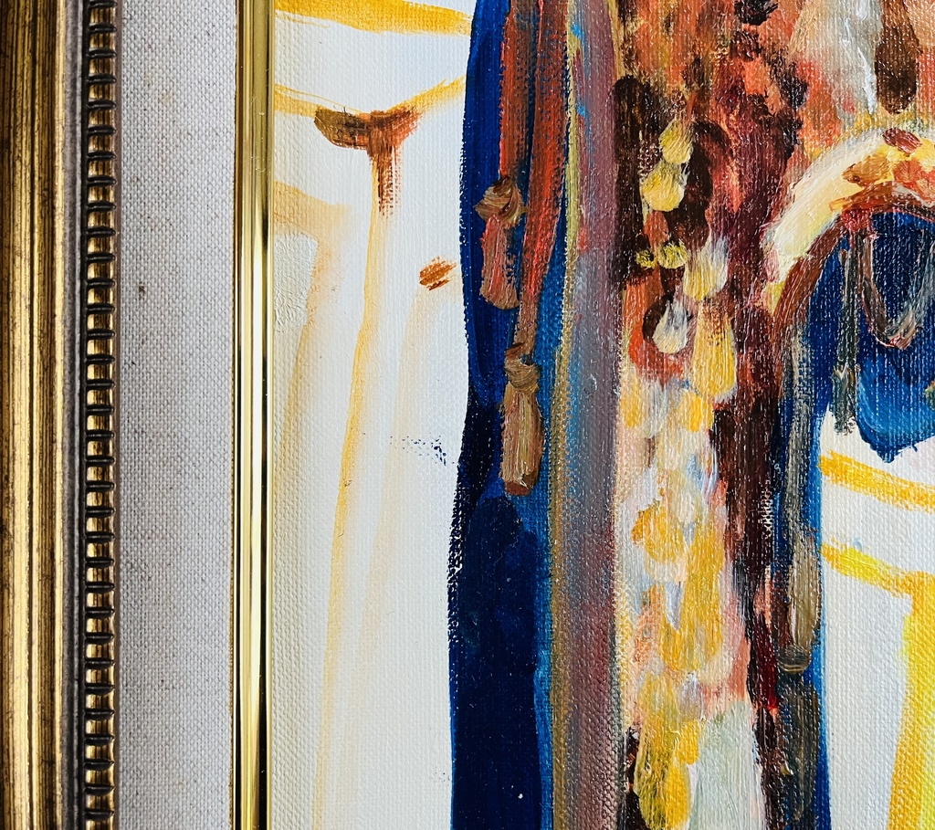 38×46㎝「シャンデリア」F8・油彩画・額装・原画