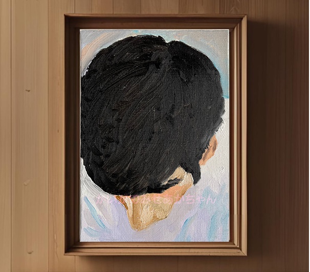 ジークレー「下を向く男」　サムホールサイズ　Giclée　マット　受注制作　フレーム無し