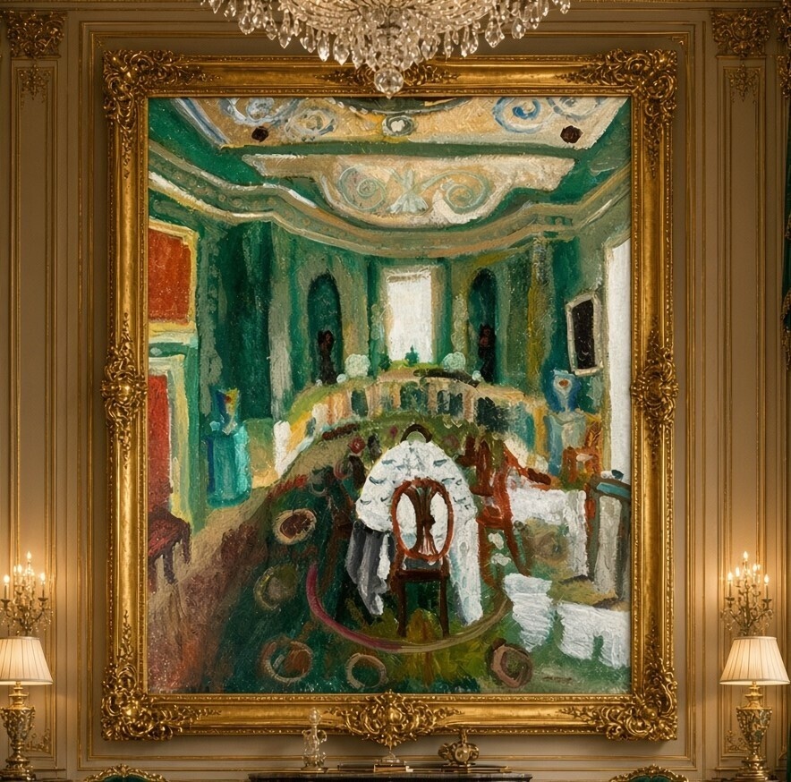 原画・油彩「異国の部屋 3」絵画・F12(50×61㎝)・アート・キャンバス