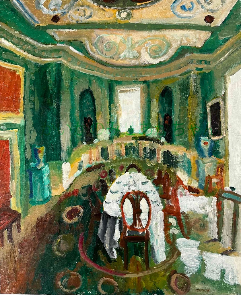 50×61㎝「異国の部屋 3」F12・原画・油彩 額縁は付きません。