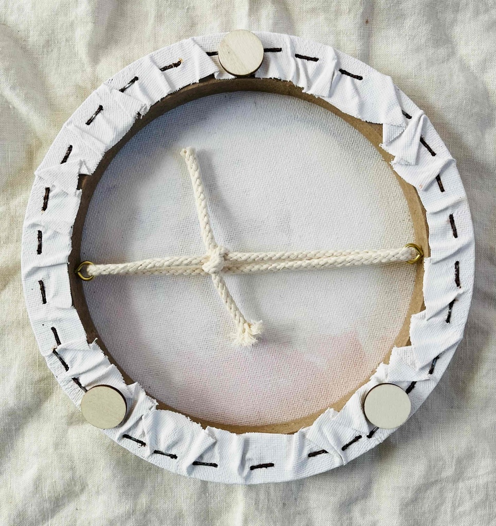 直径20㎝「空の様子1雲」油彩・絵画・原画・丸形・アートパネル