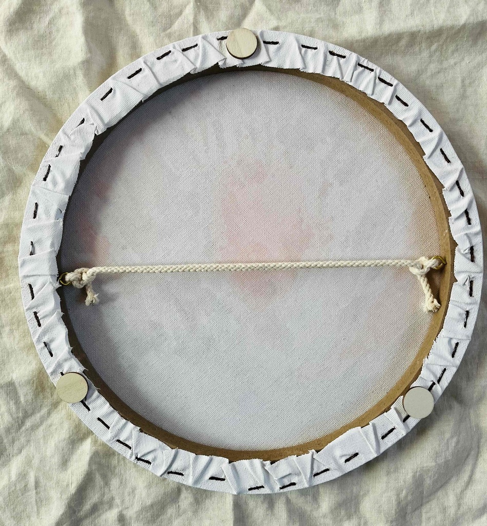 直径30㎝「空の様子2」油彩・絵画・原画・丸形・アートパネル