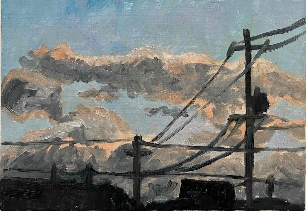 16×23㎝「近所の風景 その1」油彩・原画・サムホールサイズ