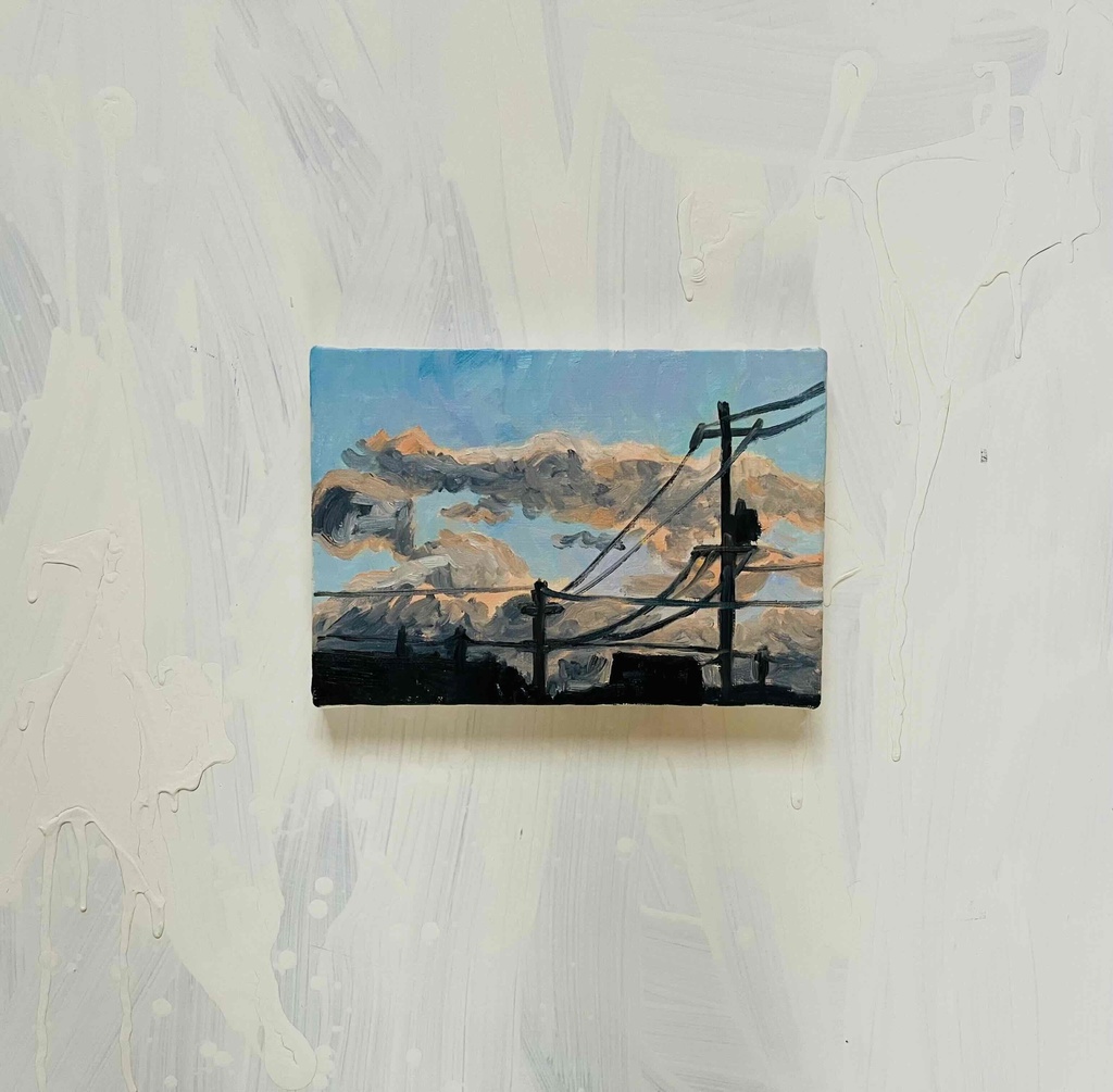 16×23㎝「近所の風景 その1」油彩・原画・サムホールサイズ