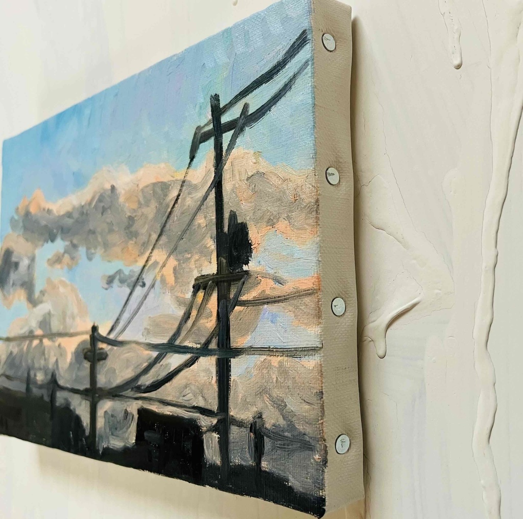 16×23㎝「近所の風景 その1」油彩・原画・サムホールサイズ