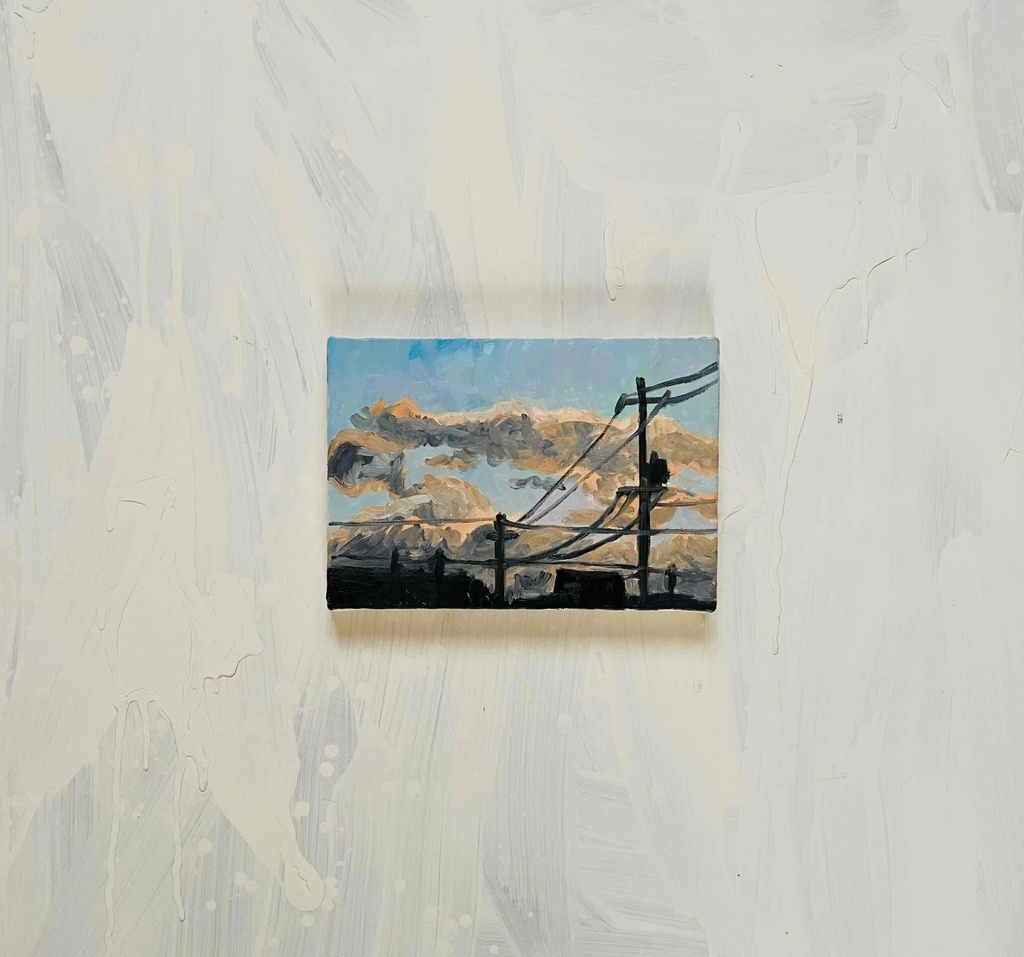 16×23㎝「近所の風景 その1」油彩・原画・サムホールサイズ