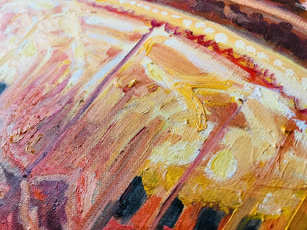 32×41㎝「夜のメリーゴーランド6」原画・油彩画・F6