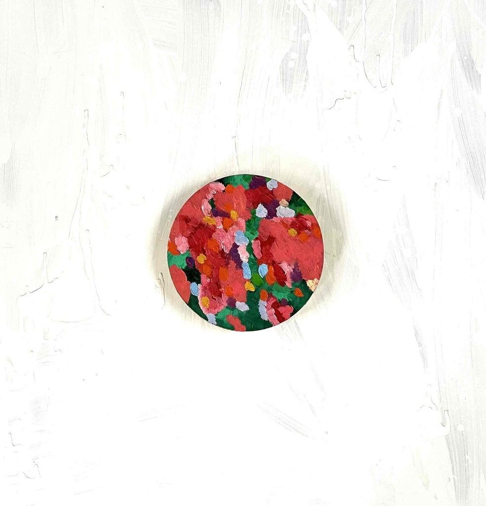 原画・油彩 『Wild Flowers 2025』 直径20cm・アート・丸形キャンバス