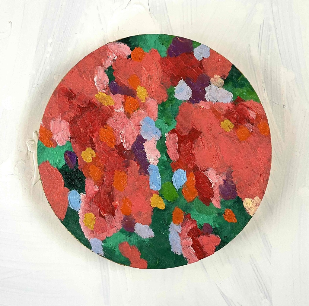 原画・油彩 『Wild Flowers 2025』 直径20cm・アート・丸形キャンバス 