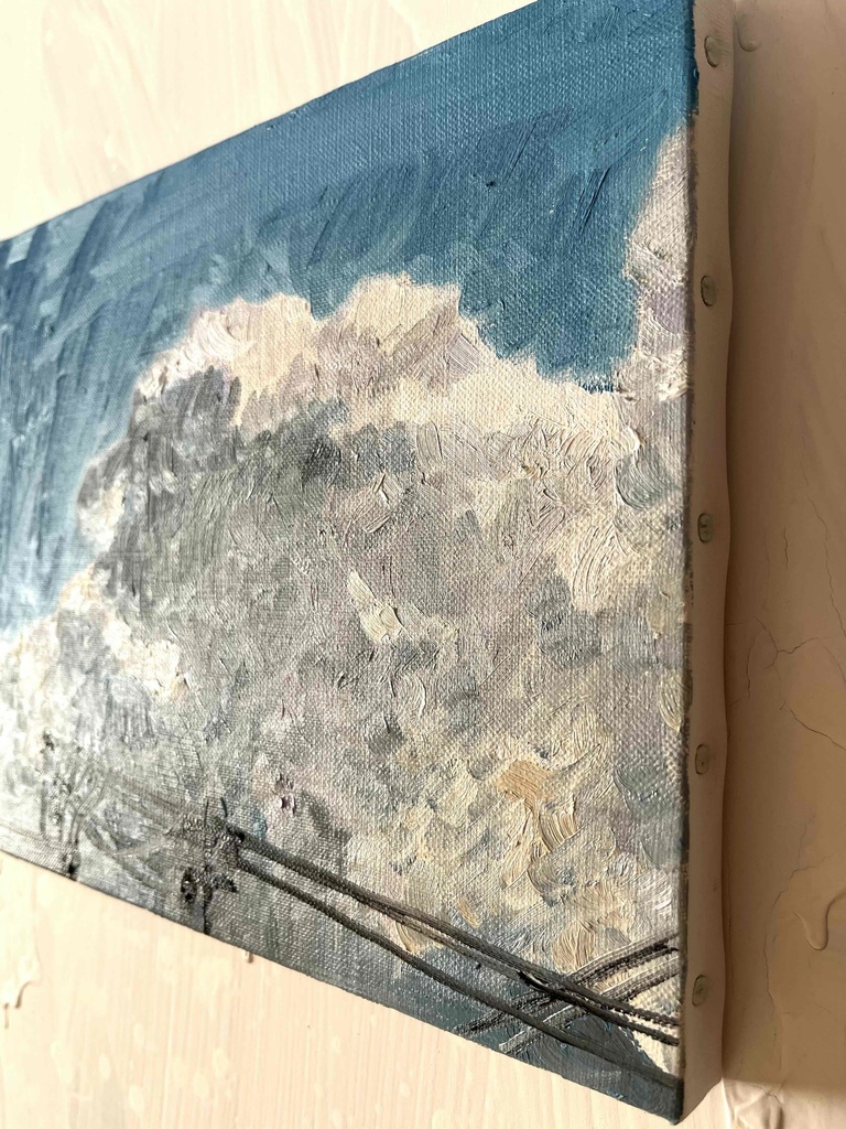 油彩画 原画「近所の風景 その2」アート 絵画 22×27㎝ F3 キャンバス