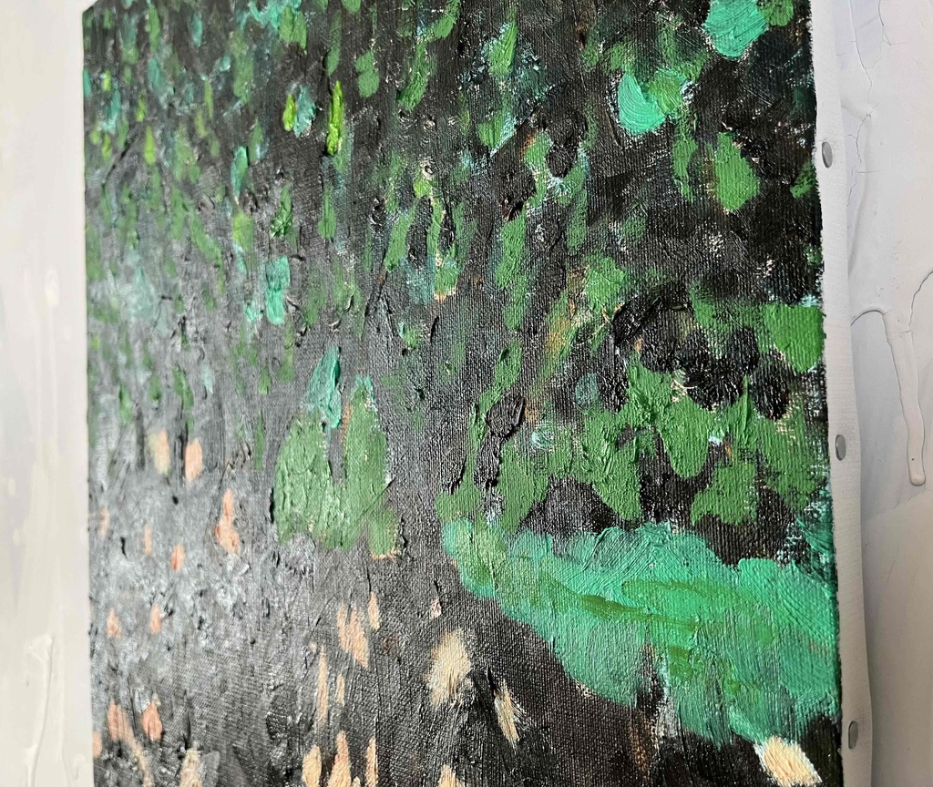 油彩画 原画「公園の木」アート 絵画 32×41㎝ F6 キャンバス