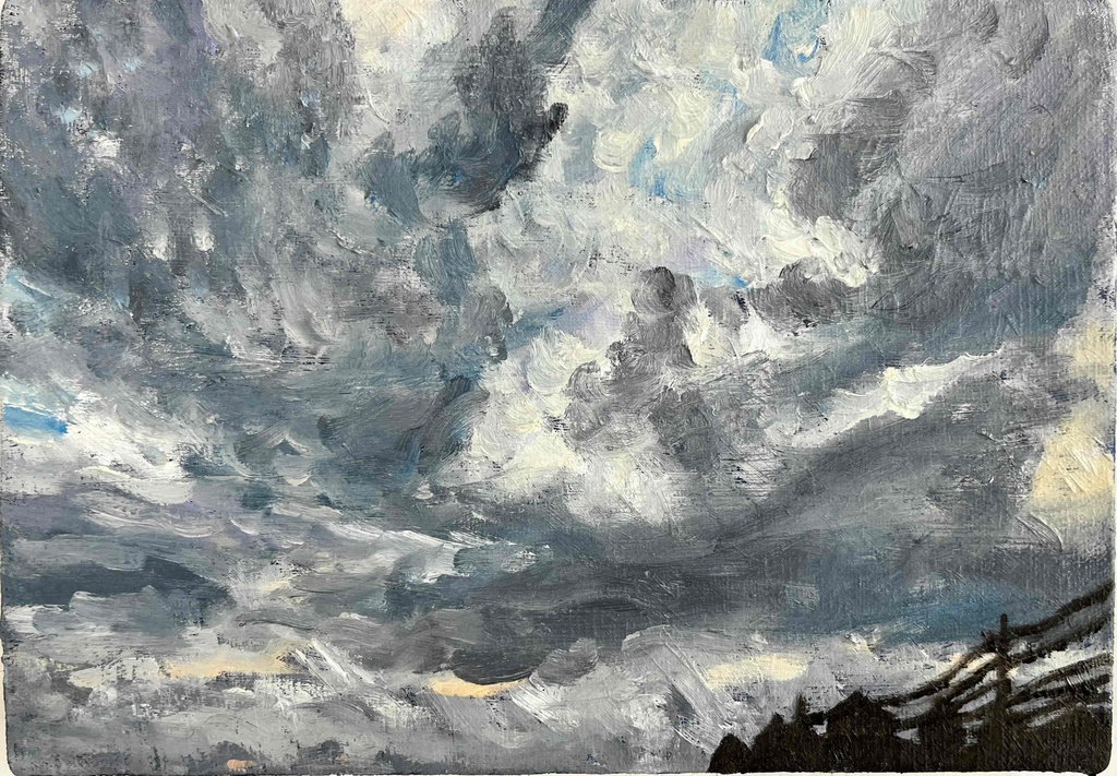 原画 油彩「近所の風景 20265」絵画・サムホールサイズ (16×23㎝)