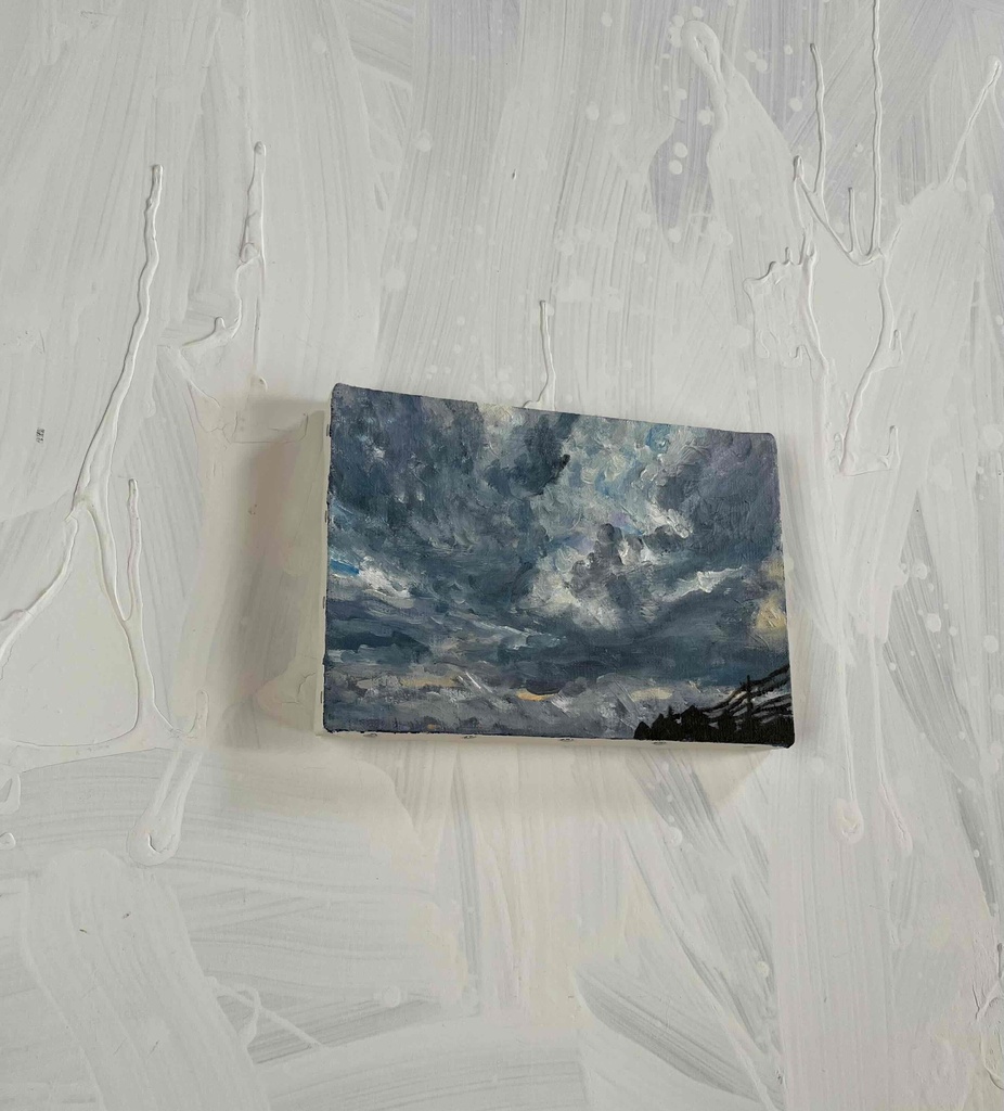原画 油彩「近所の風景 20265」絵画・サムホールサイズ (16×23㎝)