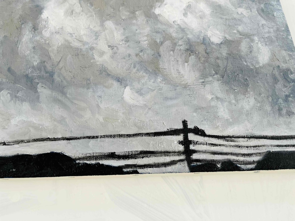 油彩画 原画「近所の風景」絵画 P8(33×46㎝)アート キャンバス