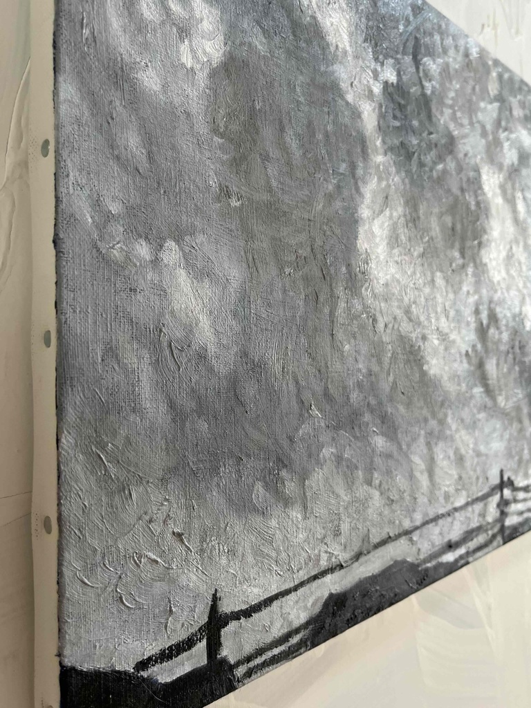 油彩画 原画「近所の風景」絵画 P8(33×46㎝)アート キャンバス