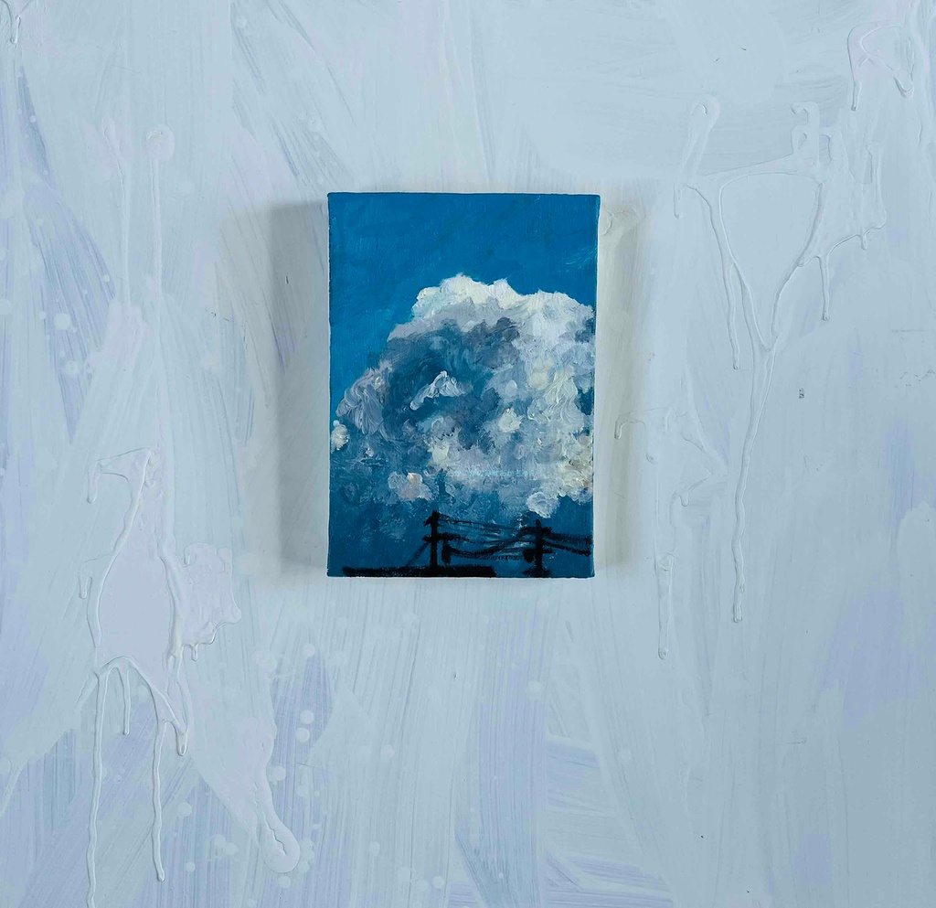 原画 油彩「近所の風景 20266」絵画・サムホールサイズ (16×23㎝)アート・キャンバス