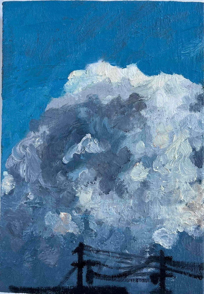 原画 油彩「近所の風景 20266」絵画・サムホールサイズ (16×23㎝)アート・キャンバス