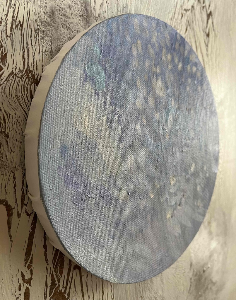 油彩・原画 『 優しい空 20266 』絵画 直径20cm 丸形アートキャンバス