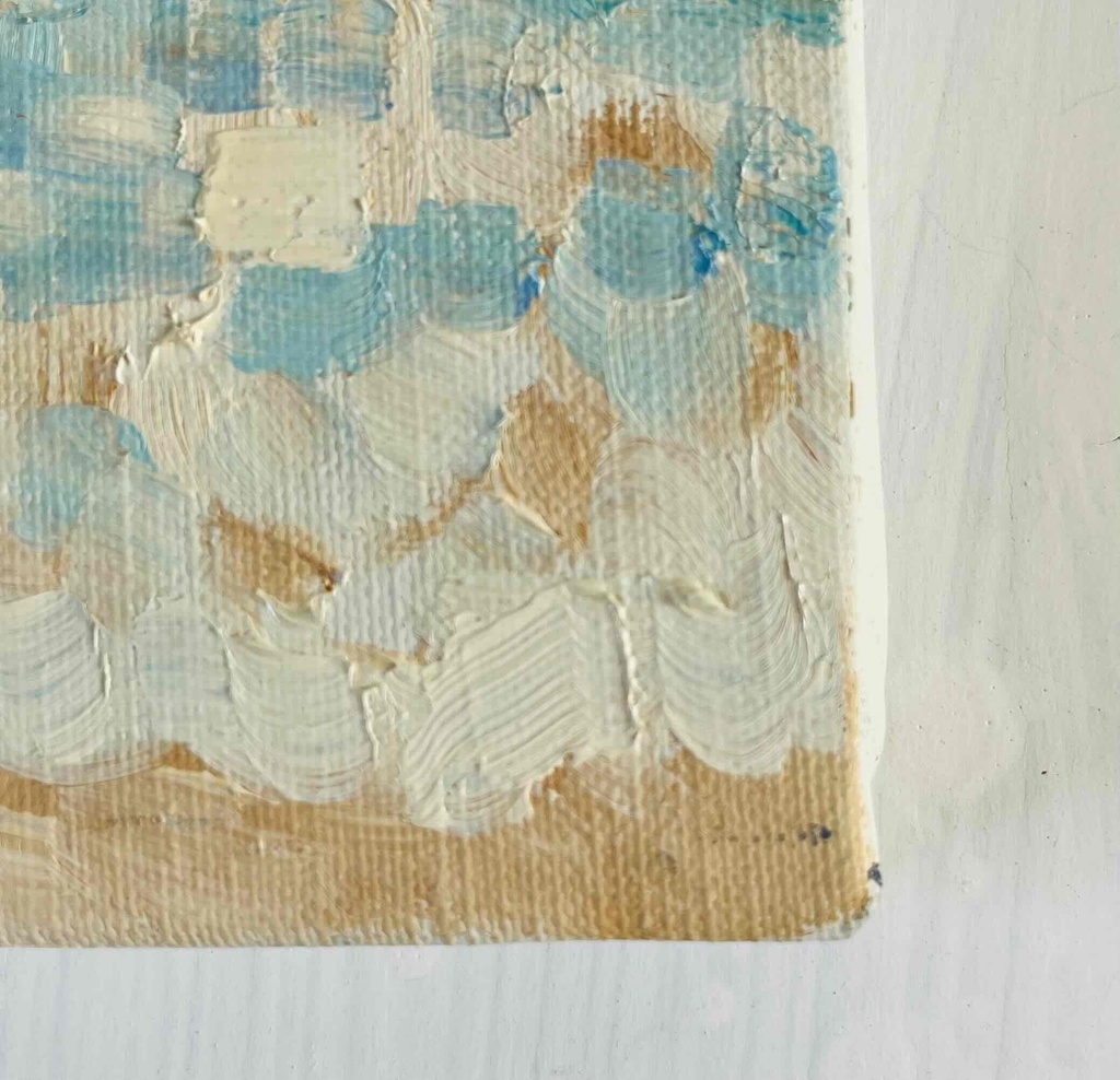 原画 油彩「朝の海 20266」絵画・サムホールサイズ (16×23㎝)アート・キャンバス