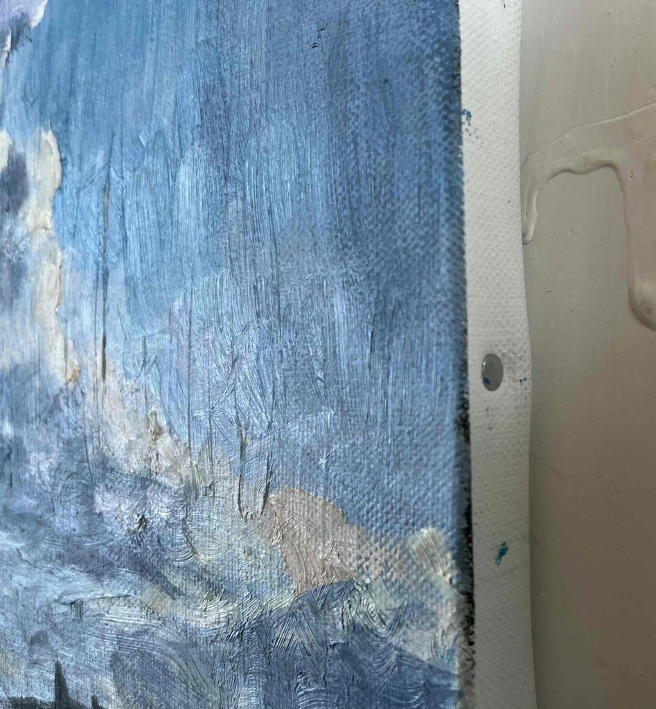 原画・油彩「積乱雲」アート 絵画 S3(27㎝角) キャンバス