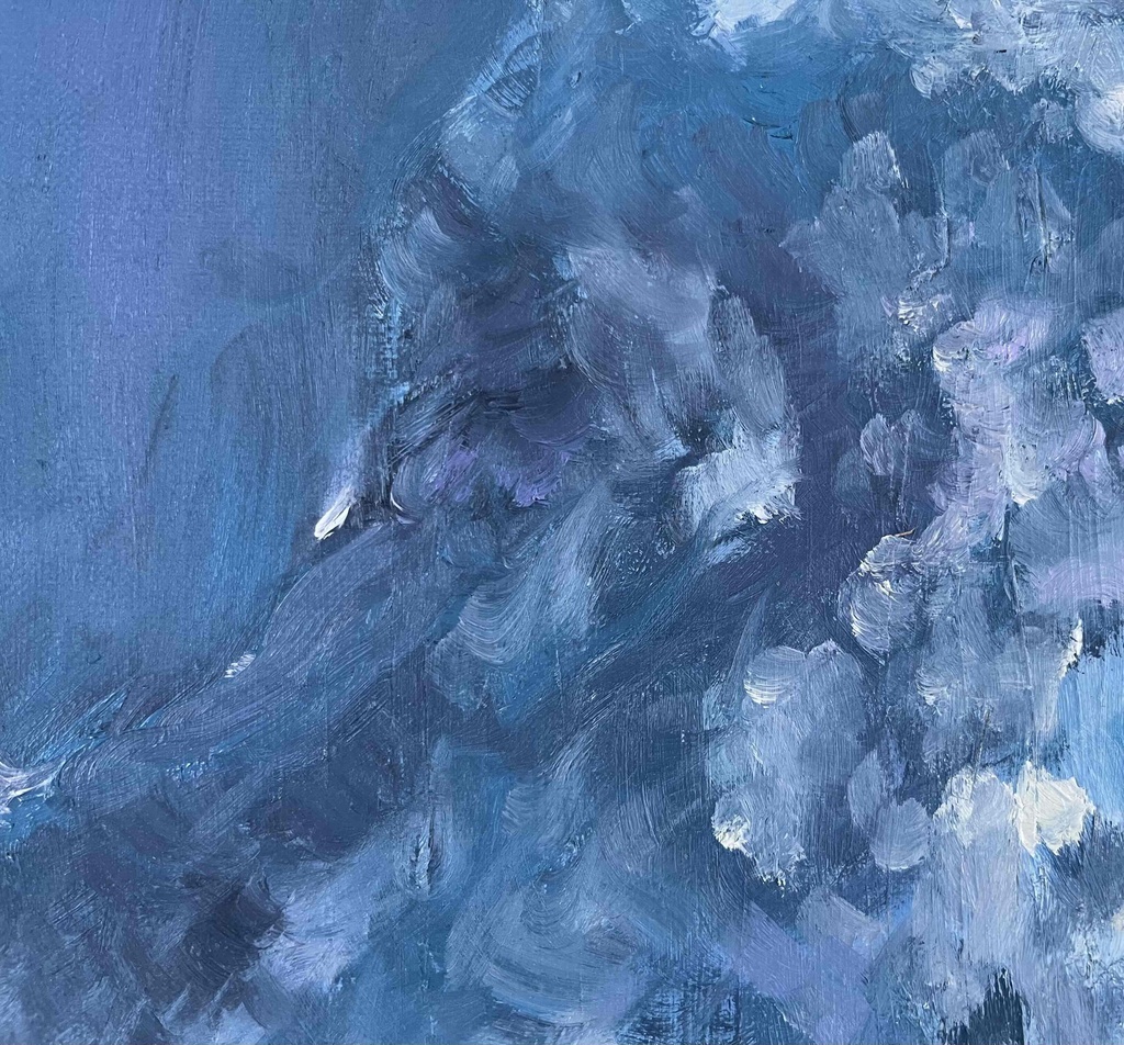 原画・油彩「積乱雲」アート 絵画 S3(27㎝角) キャンバス