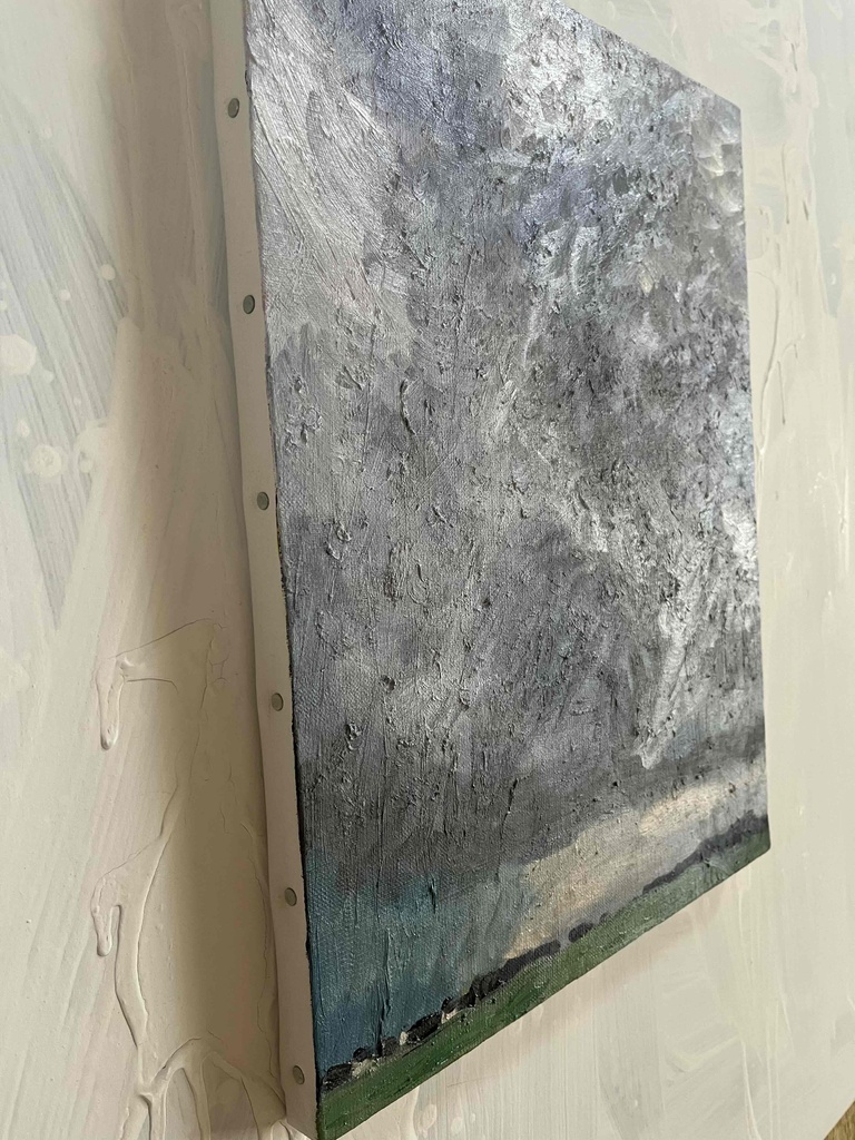 原画・油彩「田園と空 2026613」絵画 F6(32×41㎝)アート・キャンバス