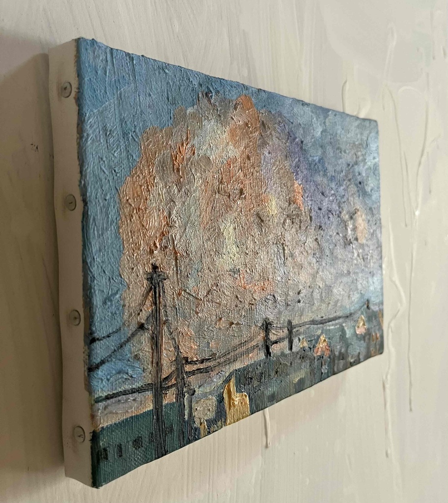原画「朝の風景 2026613」絵画・サムホールサイズ (16×23㎝)アート・キャンバス
