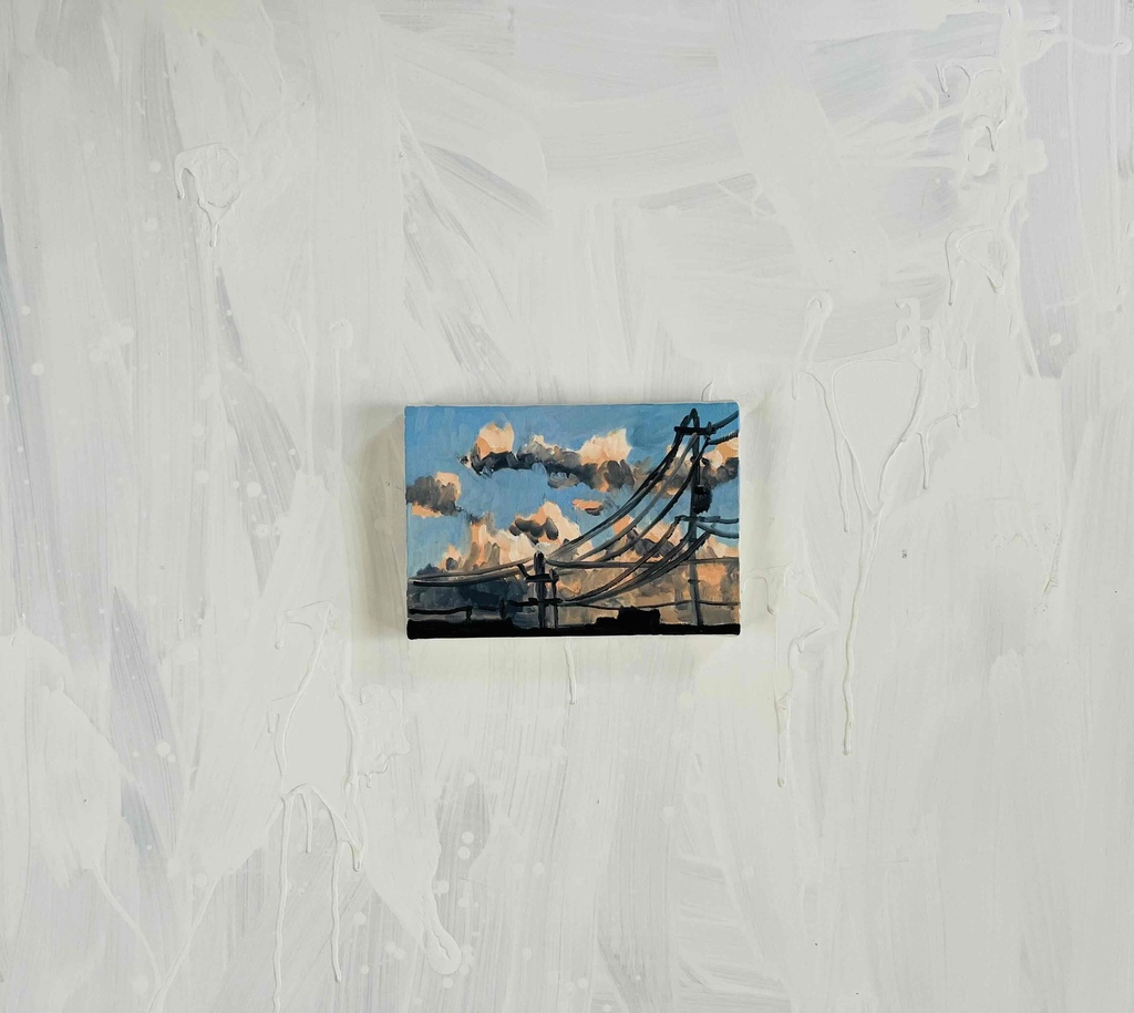 原画 油彩「朝の風景 2026613-2」絵画・サムホールサイズ (16×23㎝)アート・キャンバス