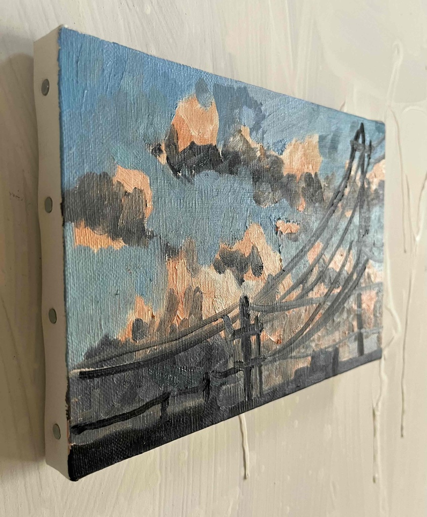 原画 油彩「朝の風景 2026613-2」絵画・サムホールサイズ (16×23㎝)アート・キャンバス