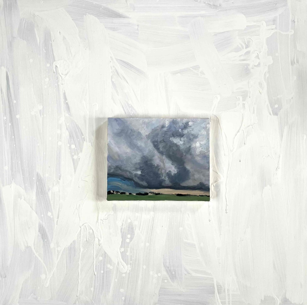 原画・油彩「田園と空 2026615」アート・絵画 ・F3(22×27㎝ )キャンバス
