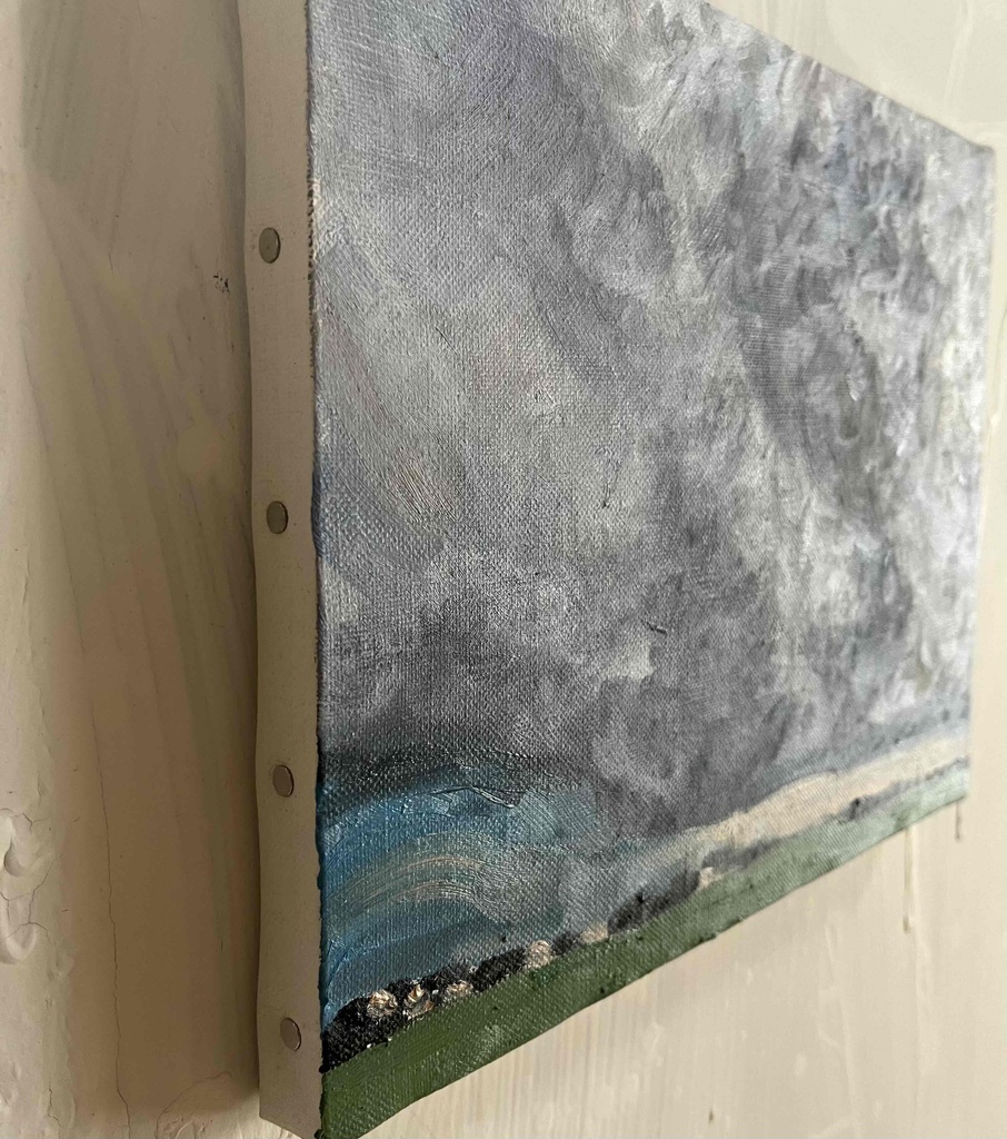 原画・油彩「田園と空 2026615」アート・絵画 ・F3(22×27㎝ )キャンバス