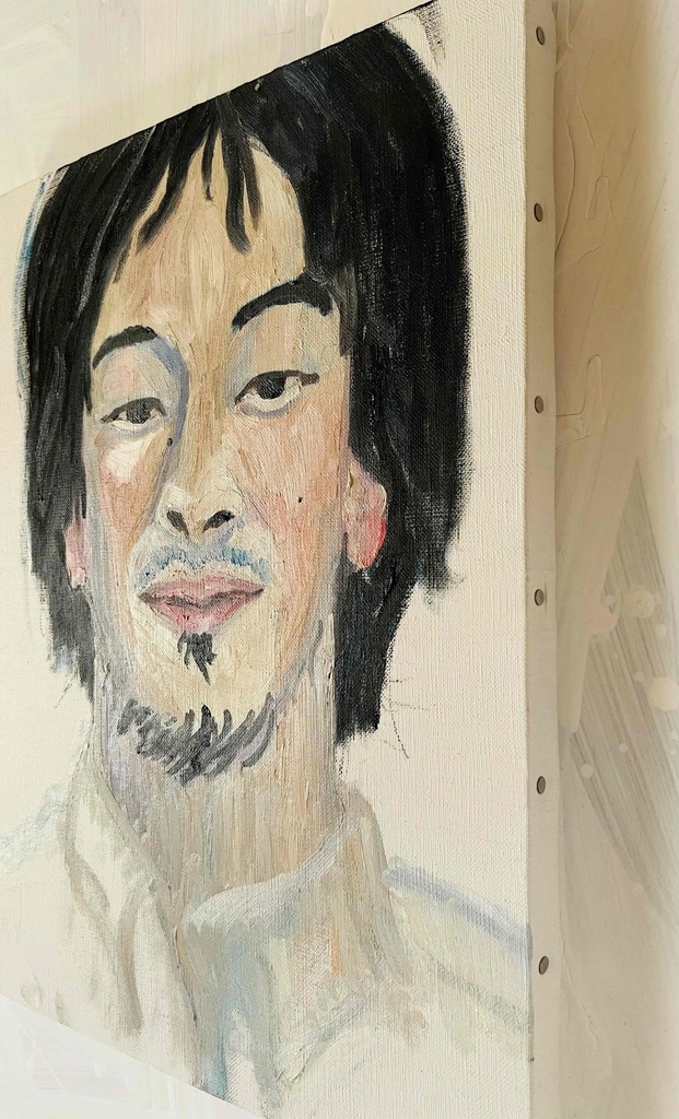 原画・油彩「聖徳太子」絵画 F6(32×41㎝)アート・キャンバス