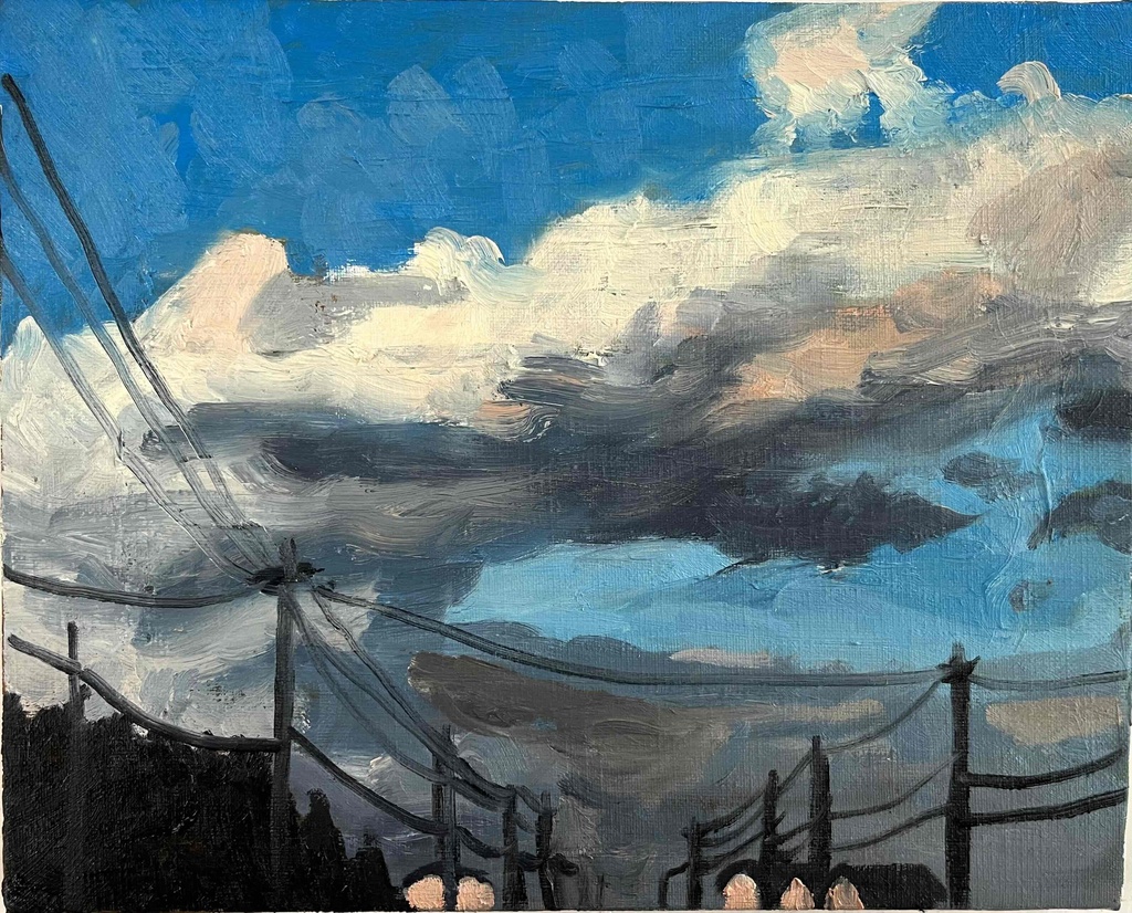 原画・油彩「近所の風景 2026617」アート・絵画 ・F3(22×27㎝ )キャンバス