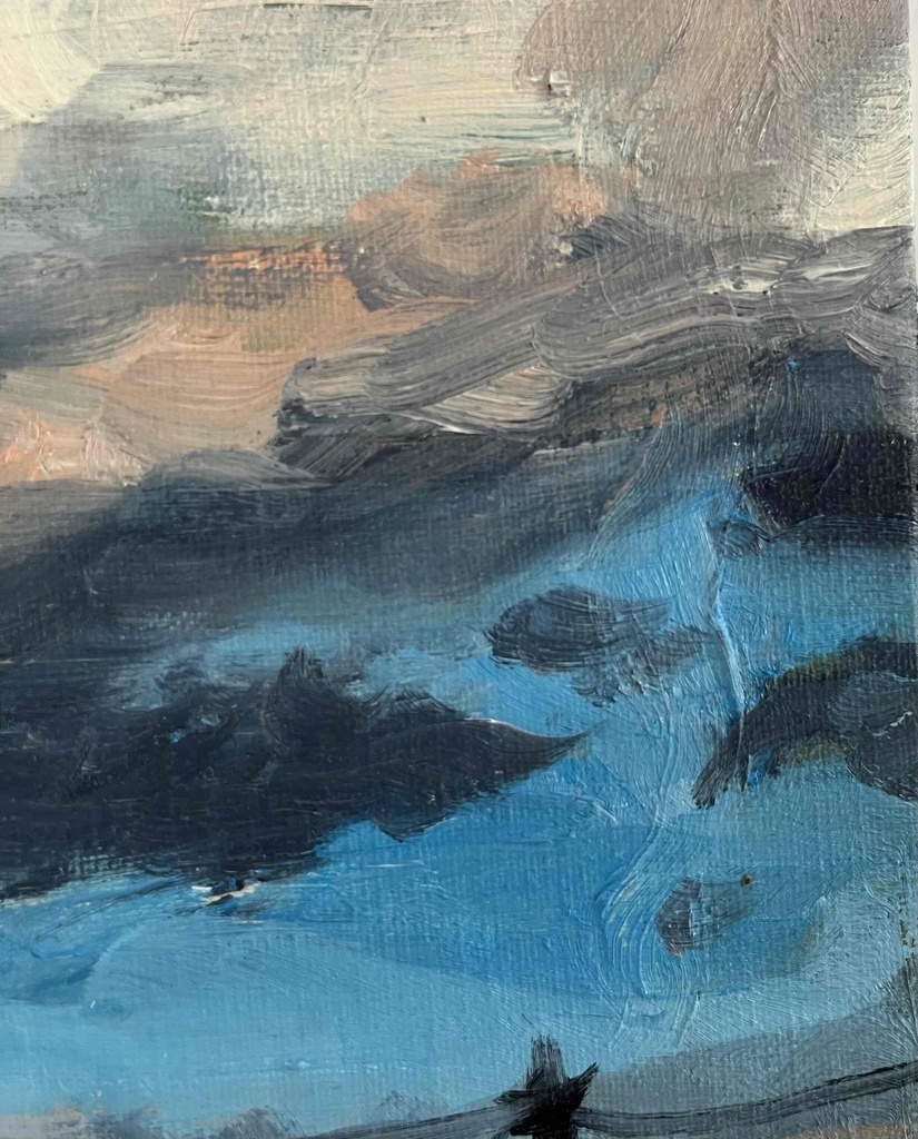 原画・油彩「近所の風景 2026617」アート・絵画 ・F3(22×27㎝ )キャンバス