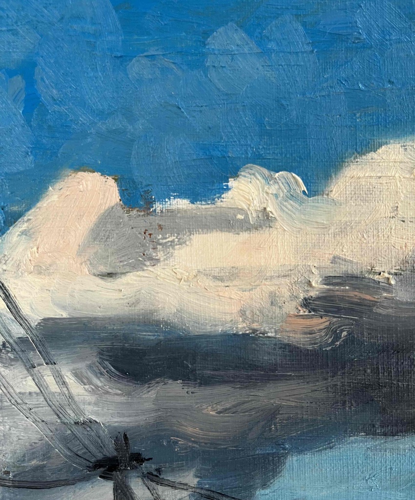 原画・油彩「近所の風景 2026617」アート・絵画 ・F3(22×27㎝ )キャンバス