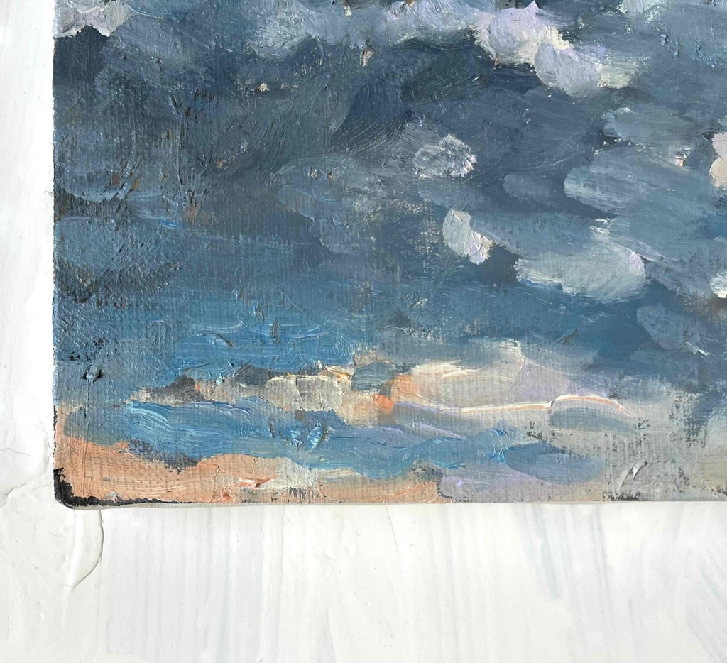 原画 油彩「朝空 20260710」絵画・サムホールサイズ (16×23㎝)アート・キャンバス