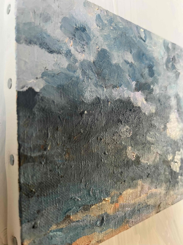 原画 油彩「朝空 20260710」絵画・サムホールサイズ (16×23㎝)アート・キャンバス