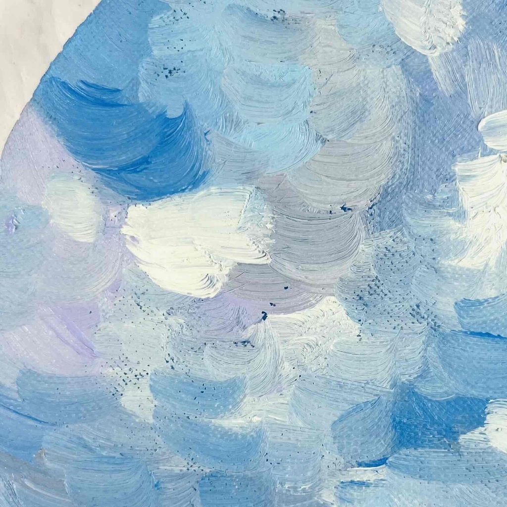 原画・油彩 『 朝空 20260816』絵画・ 直径20cm・アート・丸形キャンバス