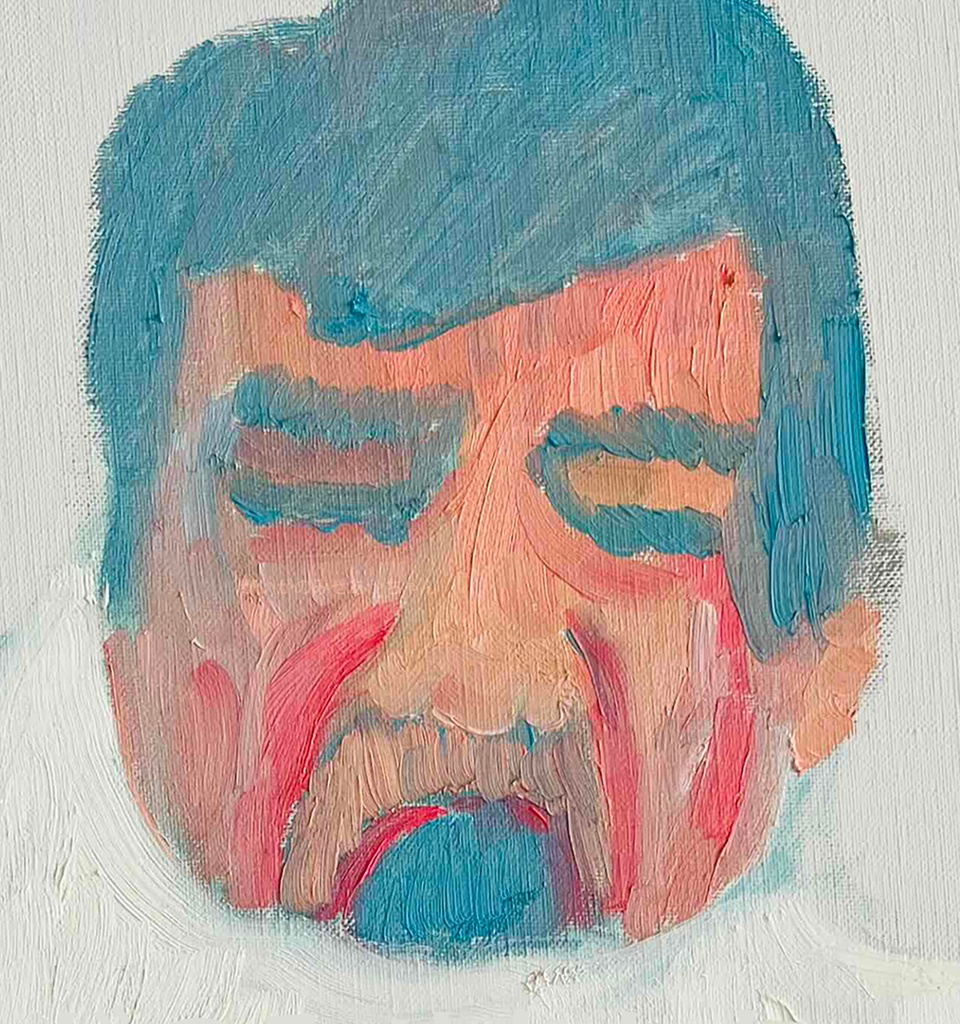 原画・油彩「お着換えあかさん」絵画・F6(32×41㎝)アート・キャンバス