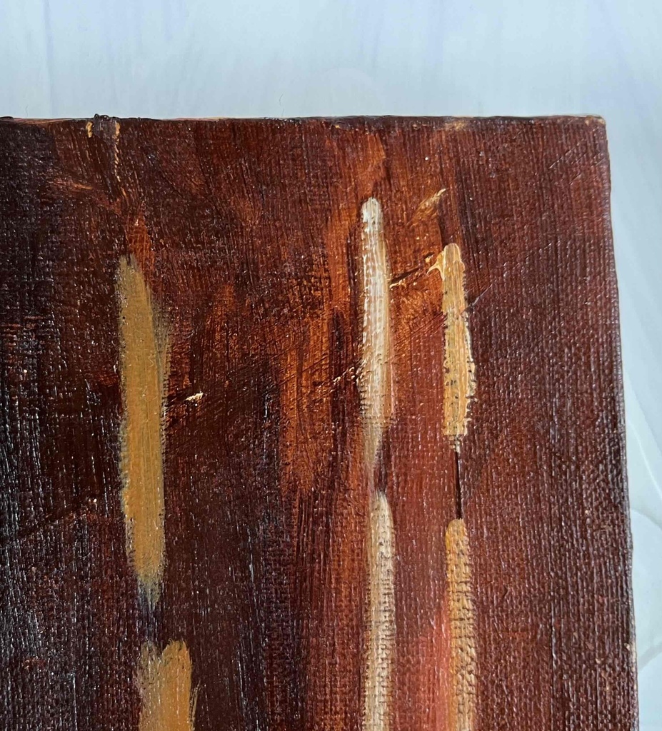 原画・油彩「夕方の部屋の中」絵画・F6(32×41㎝)アート・キャンバス