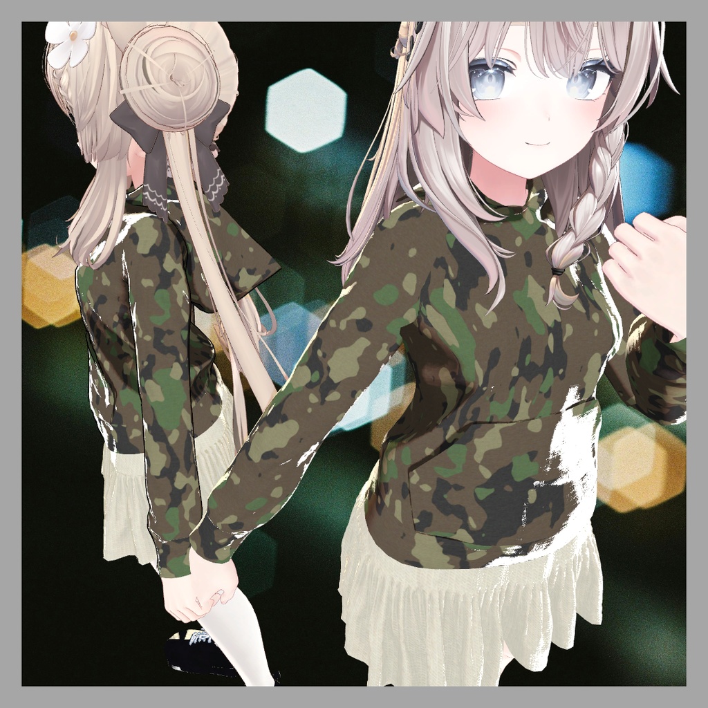 【複数アバター対応】迷彩パーカーセット