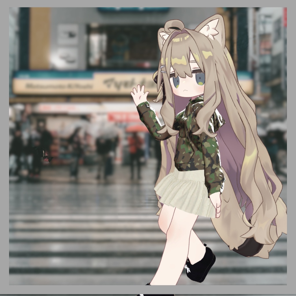 【複数アバター対応】迷彩パーカーセット
