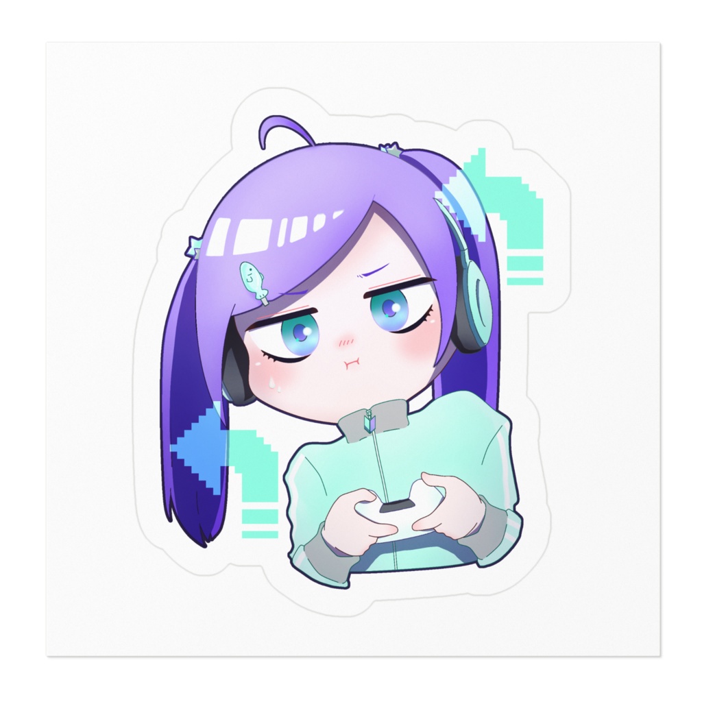 ざこゲーマーちゃんステッカー(ロゴなし)